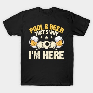 Pool And Beer That's Why I'm Here T shirt For Women T-Shirt